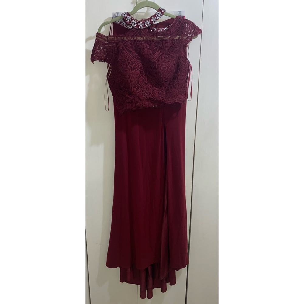 Royal Queen 2- Piece Maroon Wine Dress